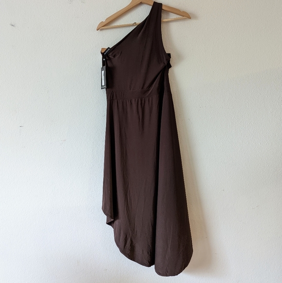 NWT PrettyLittleThing One Shoulder Tie Midi Dress - Picture 7 of 9